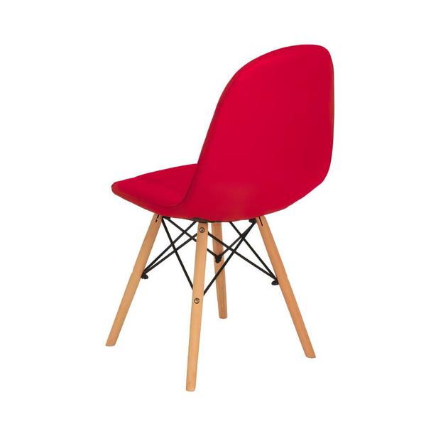 Imagem de Conjunto Mesa de Jantar Hairpin 130x80 Preta com 4 Cadeiras Eiffel Botonê - Vermelho