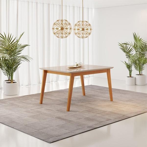 Imagem de Conjunto Mesa de Jantar Madeira Maciça Retangular com 6 Cadeiras Eames