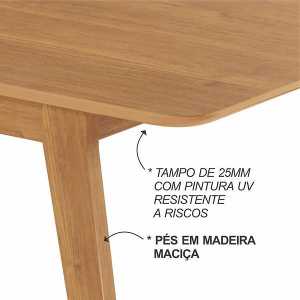 Imagem de Conjunto Mesa de Jantar Madeira Maciça Retangular com 6 Cadeiras Eames