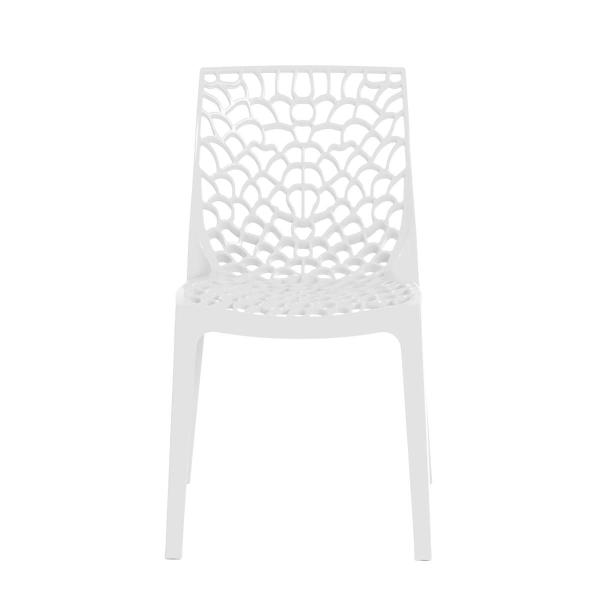 Imagem de Conjunto Mesa de Jantar Orgânica Nina 120cm Branca com 3 Cadeiras Gruvyer - Branco