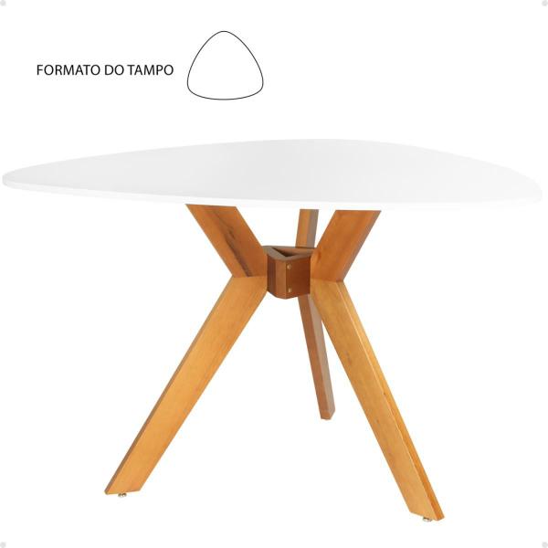 Imagem de Conjunto Mesa de Jantar Orgânica Nina 120cm Branca com 6 Cadeiras Gruvyer - Fendi