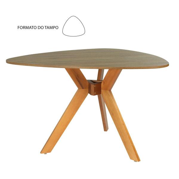 Imagem de Conjunto Mesa de Jantar Orgânica Nina 120cm Natural com 3 Cadeiras Allegra - Amarelo