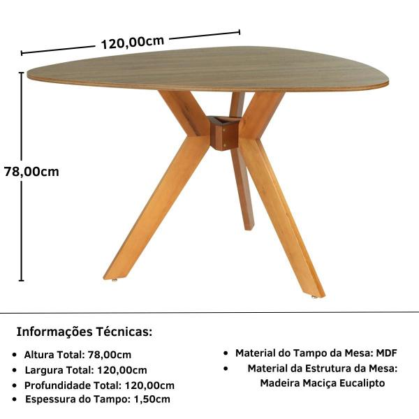 Imagem de Conjunto Mesa de Jantar Orgânica Nina 120cm Natural com 3 Cadeiras Gruvyer - Cinza