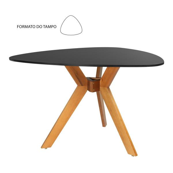 Imagem de Conjunto Mesa de Jantar Orgânica Nina 120cm Preta com 3 Cadeiras Allegra - Cinza Escuro