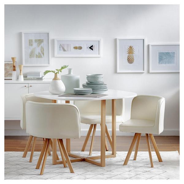 Conjunto Mesa de Jantar Pizza Just Home Collection - Conjunto Sala