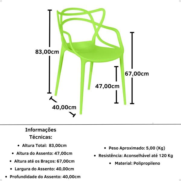 Imagem de Conjunto Mesa de Jantar Quadrada Eiffel Branca 80x80cm com 4 Cadeiras Allegra - Verde