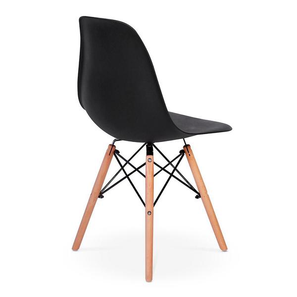 Imagem de Conjunto Mesa de Jantar Quadrada Sofia Preta 80x80cm com 4 Cadeiras Eames Eiffel - Preto