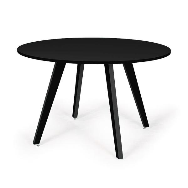 Imagem de Conjunto Mesa de Jantar Redonda Amanda Preta 120cm com 4 Cadeiras Eiffel Slim - Preto