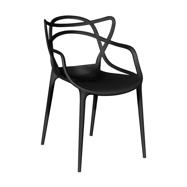 Imagem de Conjunto Mesa de Jantar Redonda Laura 100cm Branca com 4 Cadeiras Allegra - Preto