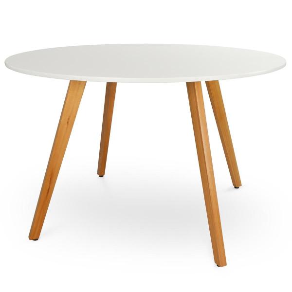 Imagem de Conjunto Mesa de Jantar Redonda Laura 120cm Branca com 4 Cadeiras Allegra - Cinza