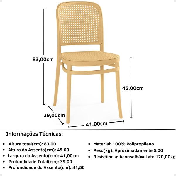 Imagem de Conjunto Mesa de Jantar Redonda Laura 120cm Preta com 4 Cadeiras Roma - Nude