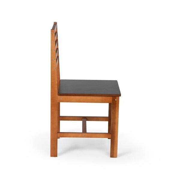 Imagem de Conjunto Mesa de Jantar Redonda Lisa 90cm com Cadeiras Luna Assento Mdf Madeira Maciça