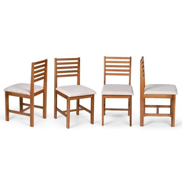 Imagem de Conjunto Mesa de Jantar Redonda Lisa 90cm com Cadeiras Luna Madeira Maciça