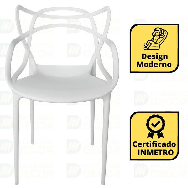 Imagem de Conjunto Mesa de Jantar Redonda Marci Premium Branca 100cm com 4 Cadeiras Allegra - Branco