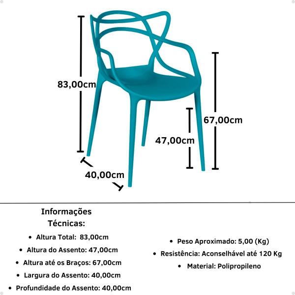 Imagem de Conjunto Mesa de Jantar Redonda Marci Premium Natural 100cm com 4 Cadeiras Allegra - Turquesa