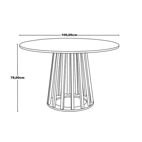 Imagem de Conjunto Mesa de Jantar Redonda Preta 100cm Talia Amadeirada com 2 Cadeiras Allegra - Azul