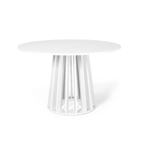 Imagem de Conjunto Mesa de Jantar Redonda Talia Branca 120cm com 4 Cadeiras Eiffel Slim - Branco