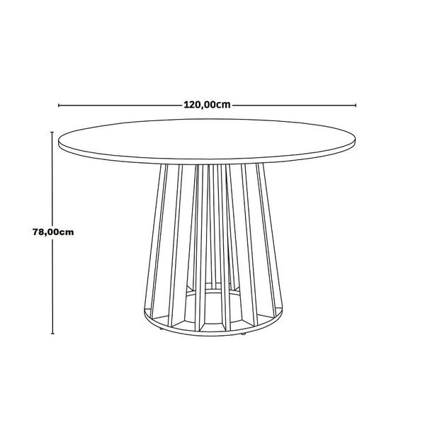 Imagem de Conjunto Mesa de Jantar Redonda Talia Branca 120cm com 6 Cadeiras Eiffel Gomos - Preto