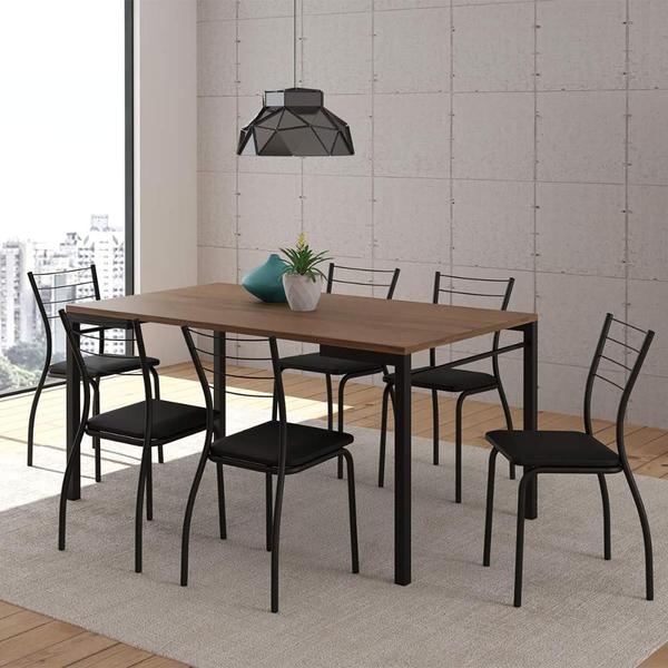 Imagem de Conjunto Mesa de Jantar Retangular 160cm + 6 Cadeiras LP