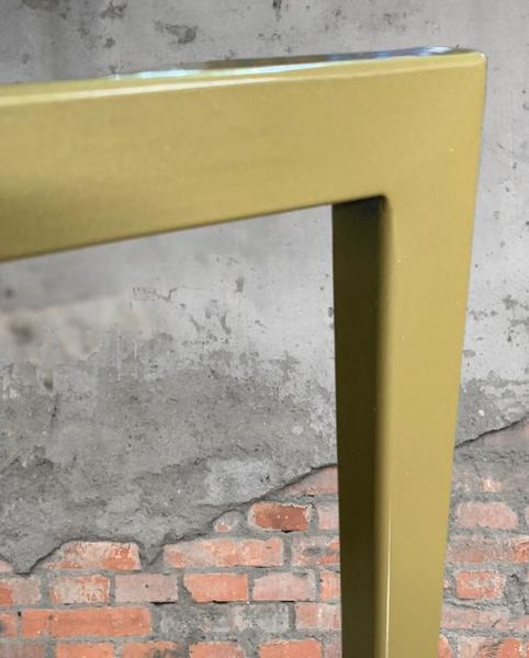 Imagem de Conjunto Mesa de Jantar Retangular Branca 4 Cadeiras Estofado Riviera Industrial Dourado