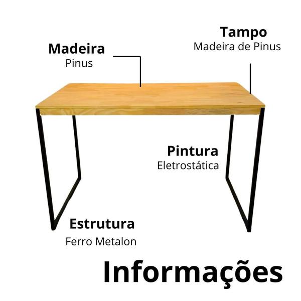 Imagem de Conjunto Mesa De Jantar Retangular Com 4 Banquinhos Estilo Industrial Exclusivo Gourmet