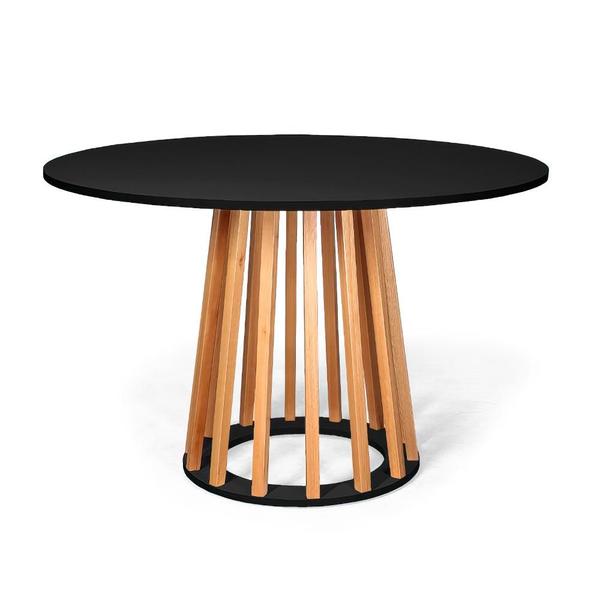 Imagem de Conjunto Mesa de Jantar Talia Amadeirada Preta 120cm com 4 Cadeiras Eames Eiffel - Marrom