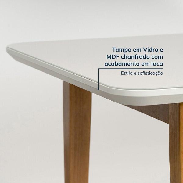 Imagem de Conjunto Mesa de Jantar Tangará 130cm e 4 Cadeiras Estofadas Tiê Cabecasa Madeiramadeira