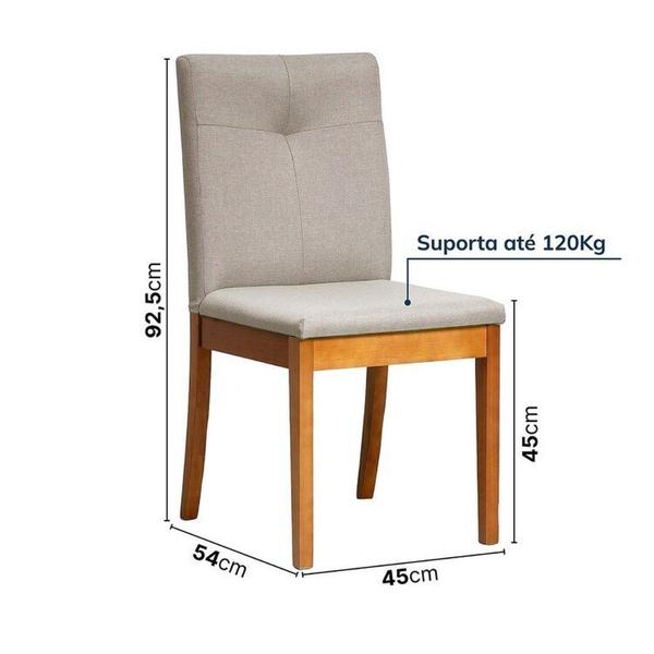 Imagem de Conjunto Mesa de Jantar Tangará 210cm e 8 Cadeiras Estofadas Tiê Maxx Cabecasa Madeiramadeira