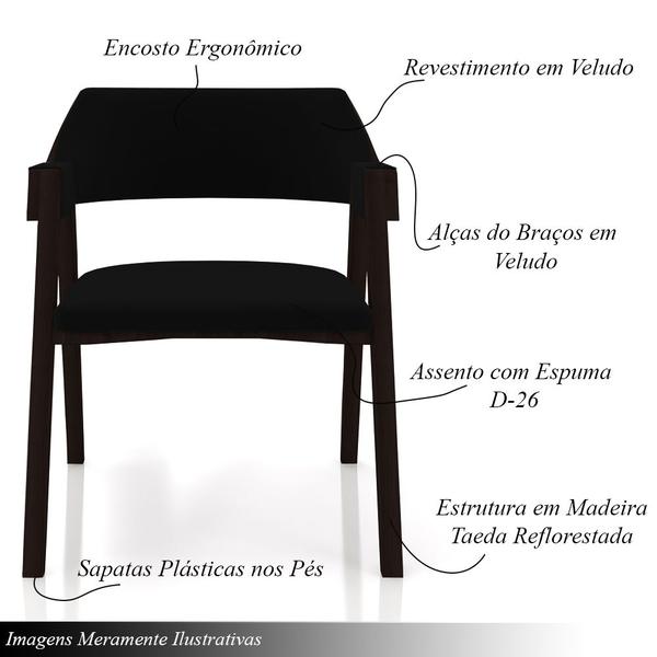 Imagem de Conjunto Mesa de Jogos Carteado Bellagio Tampo Reversível e 4 Cadeiras Madeira Poker Base Estrela Veludo Preto/Tabaco G42 - Gran Belo