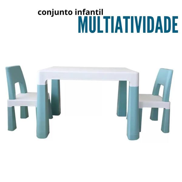 Imagem de Conjunto mesa e 2 cadeiras azul - importway