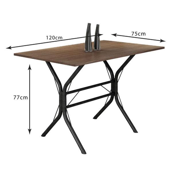 Imagem de Conjunto Mesa e 4 Cadeiras Rio Cabo Frio 1,2  Marrom