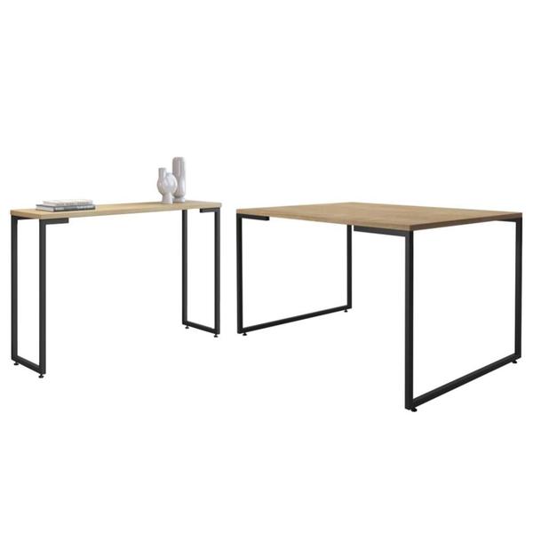 Imagem de Conjunto Mesa e Aparador Lux Natura Preto