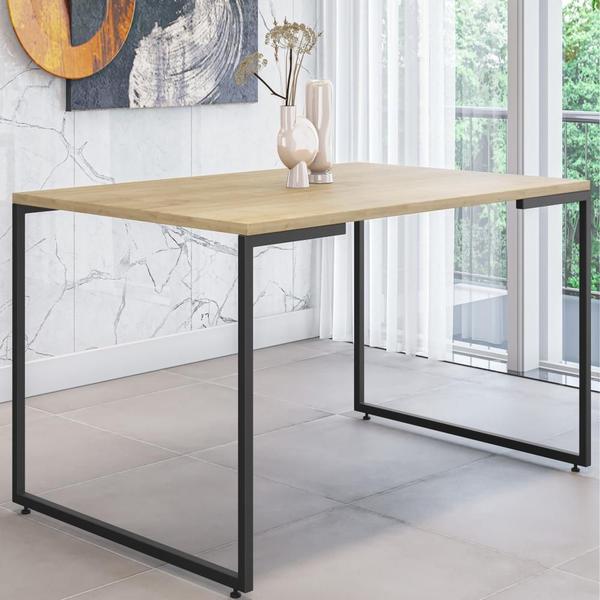 Imagem de Conjunto Mesa e Aparador Lux Natura Preto