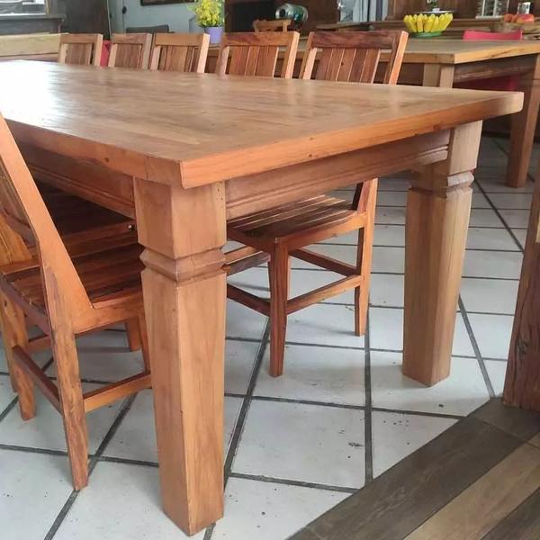 Imagem de Conjunto Mesa e Cadeiras Rústicas Made Wood com 12 Cadeiras