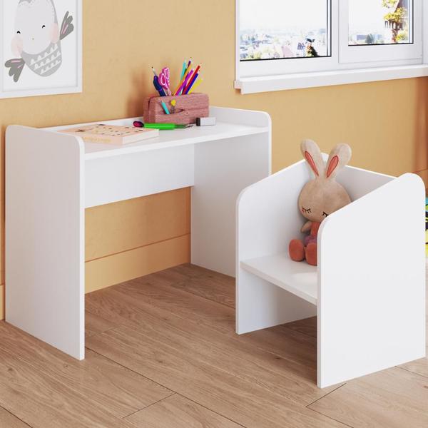 Imagem de Conjunto Mesa E Poltrona Montessoriano Meu Fofinho Branco