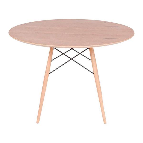 Imagem de Conjunto Mesa Eames Eiffel DSW Redonda Freijó 120cm + 4 Cadeiras Eames DSW - Vermelha