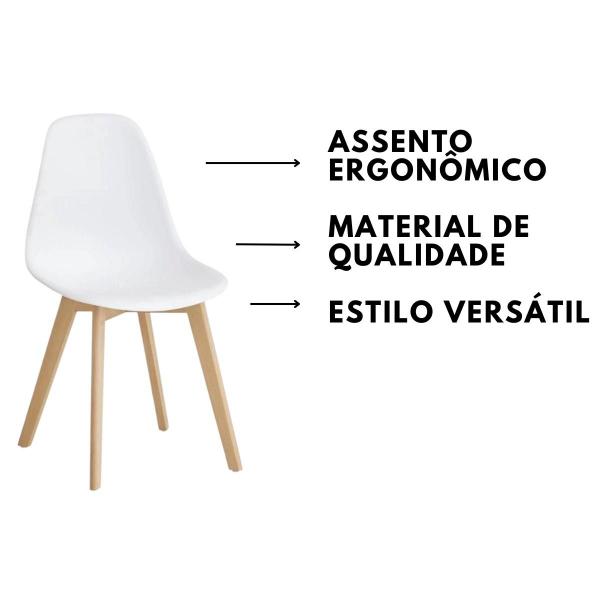 Imagem de Conjunto Mesa Eiffel 90cm Redonda 4Cadeira Nordic Ergonomica