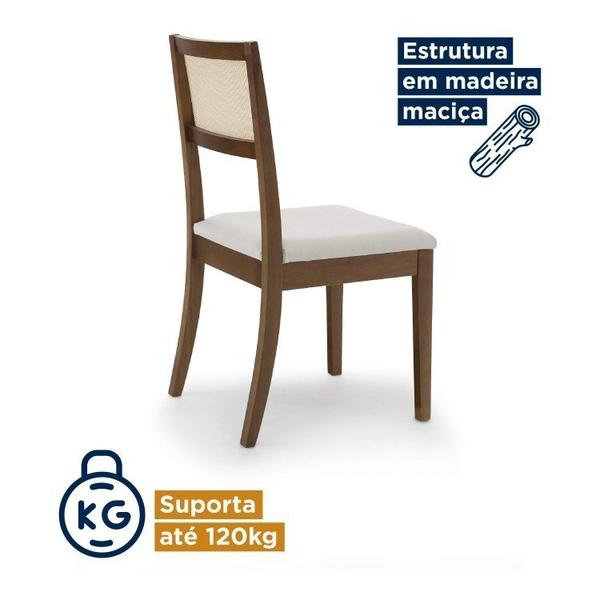 Imagem de Conjunto Mesa Extensível Oval 4 Cadeiras Madeira Maciça Encosto Telado Tiê Cabecasa MadeiraMadeira