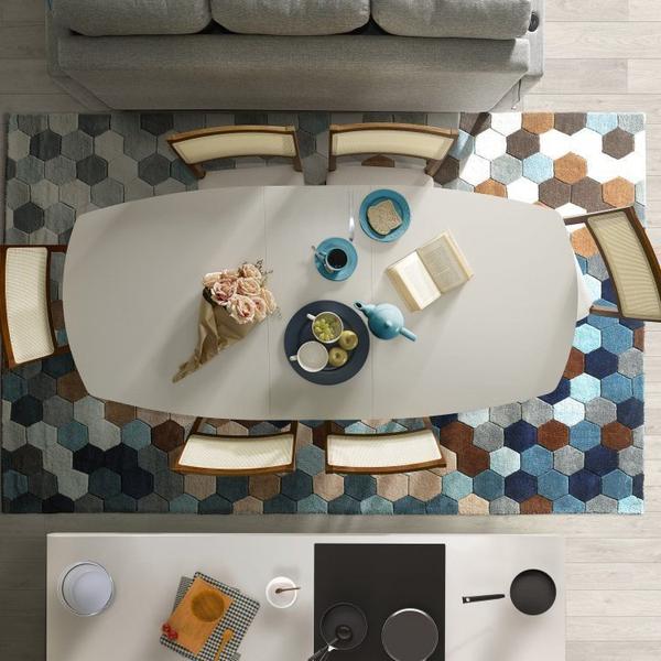 Imagem de Conjunto Mesa Extensível Oval 6 Cadeiras Madeira Maciça Encosto Telado Tiê Cabecasa MadeiraMadeira