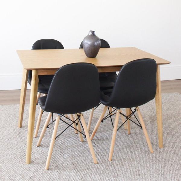 Imagem de Conjunto Mesa Finlândia 120x73,5cm Tampo MDF com 4 Cadeiras Eiffel Botonê Rivatti