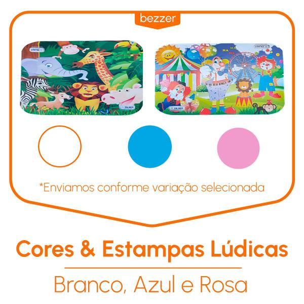 Imagem de Conjunto Mesa Infantil 2 Cadeira até 40 kg Mesinha Rosa Azul Branco Preto Estampa Zoo ou Circo