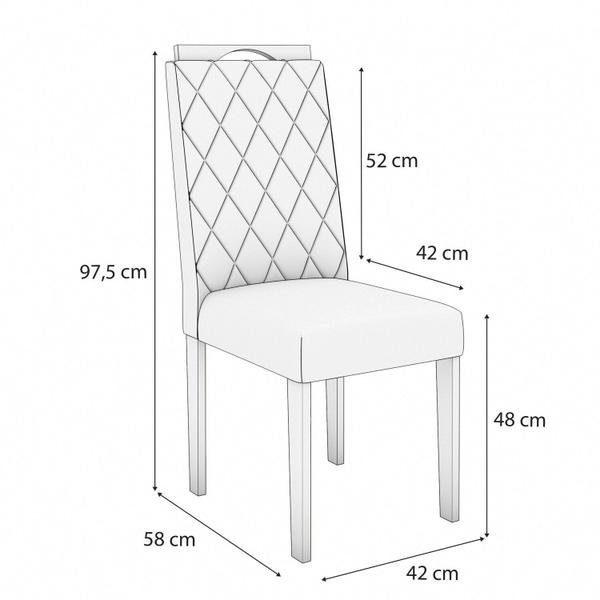 Imagem de Conjunto Mesa Jade com 4 Cadeiras 105cm X 105cm X 80cm Euca/ Cinza