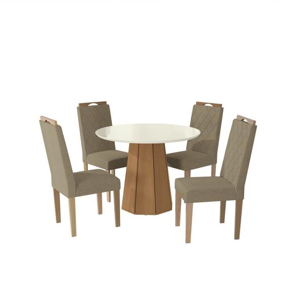 Imagem de Conjunto Mesa Jade com 4 Cadeiras 105cm X 105cm X 80cm Euca/ Fendi