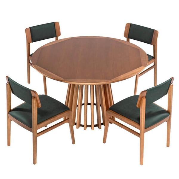 Imagem de Conjunto Mesa Jantar Brisa + 04 Cadeiras Maya Verniz Avelã - 72190