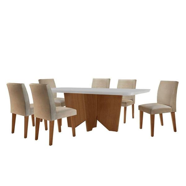 Imagem de Conjunto Mesa Jantar Evora 180cm C/ 6 Cadeiras Grecia Turim