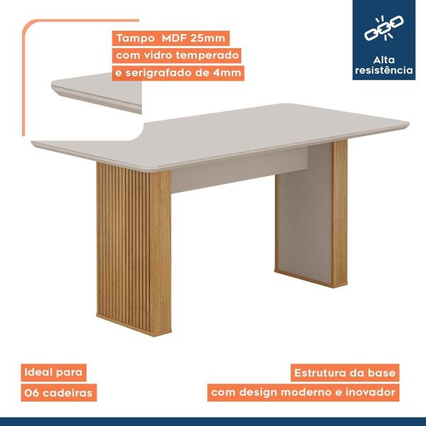 Imagem de Conjunto Mesa Julia 160cm com 6 Cadeiras Lara