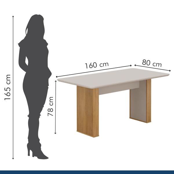 Imagem de Conjunto Mesa Julia 160cm com 6 Cadeiras Lara