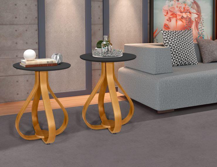 Imagem de Conjunto Mesa Lateral Tampo MDF Inovare