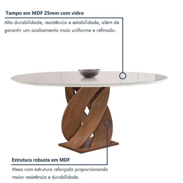 Imagem de Conjunto Mesa Luna 100cm com 4 Cadeiras Arizona Tampo Redondo Plus com Vidro