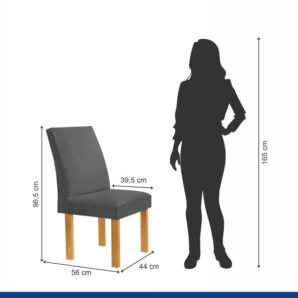 Imagem de Conjunto Mesa Luna 100cm com 4 Cadeiras Canela Tampo Slim Plus com Vidro